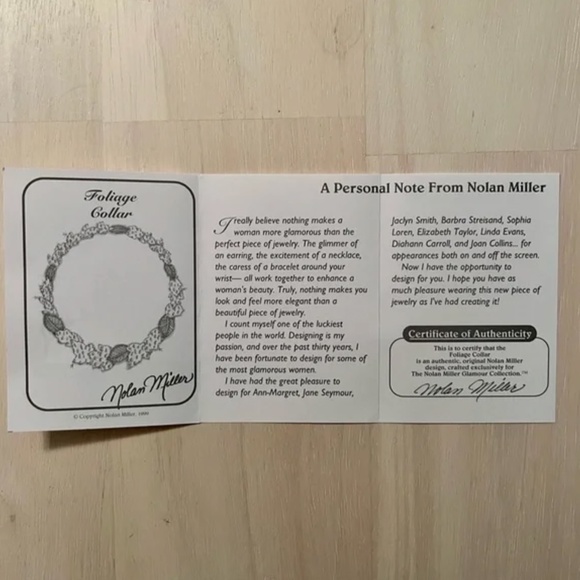 NWT Vintage Nolan Miller Leaf Foliage Collar Necklace - Picture 10 of 10